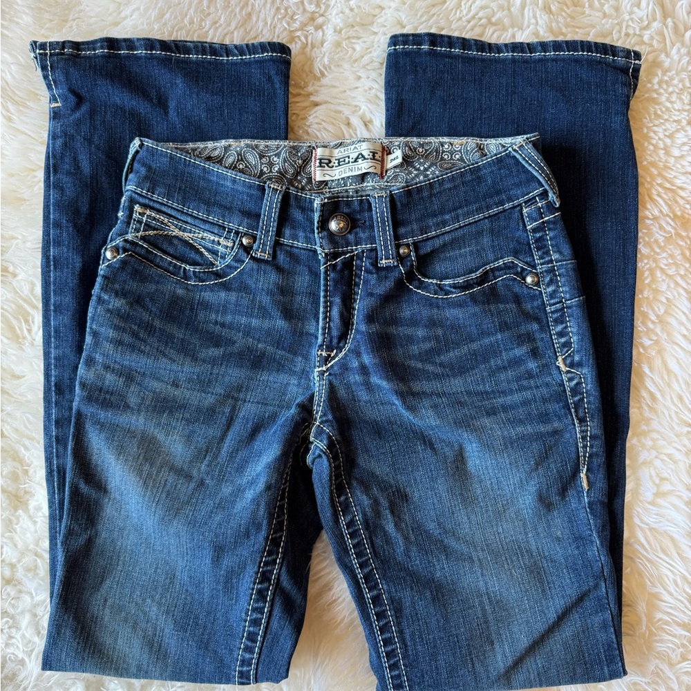 Artist R.E.A.L. Mid Rise Stretch Whipstitch Boot Cut Jean 26 SHORT